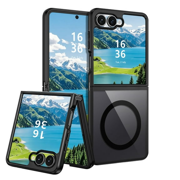 VENINGO for Samsung Galaxy Z Flip 7 Case,Compatible with Mag-safe Full Body Cover Anti-Scratches Shockproof Hard Ultra-Thin Protective Phone Cover for Samsung Galaxy Z Flip 7, Clear