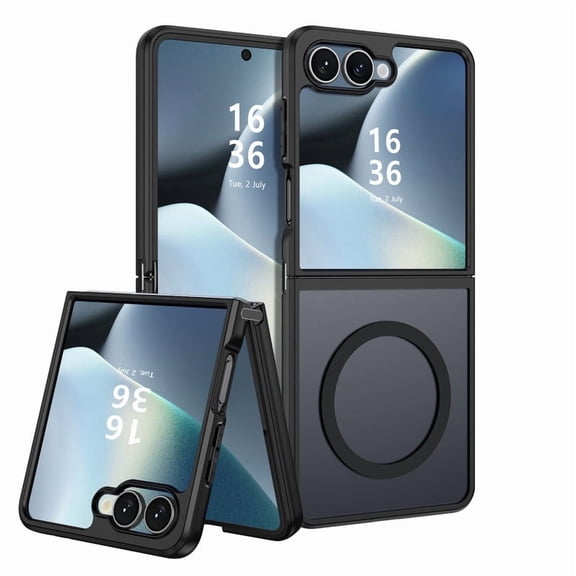 VENINGO for Samsung Galaxy Z Flip 7 Case,Compatible with Mag-safe Full Body Cover Anti-Scratches Shockproof Hard Ultra-Thin Protective Phone Cover for Samsung Galaxy Z Flip 7, Matte Black