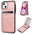 thumbnail image 1 of VENINGO Wallet Case for iPhone 13 & iPhone 14 with Card Holder Slots PU Leather Kickstand Magnetic Lock Lightweight Shockproof Full Body Protective Cover for iPhone 13 & iPhone 14, Rose Gold, 1 of 7