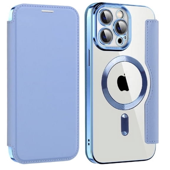 VENINGO for iPhone 13 Pro Max Wallet Case with Card Slots Compatible with Mag-safe ,PU Leather Slim Case with Card Holder,Blue