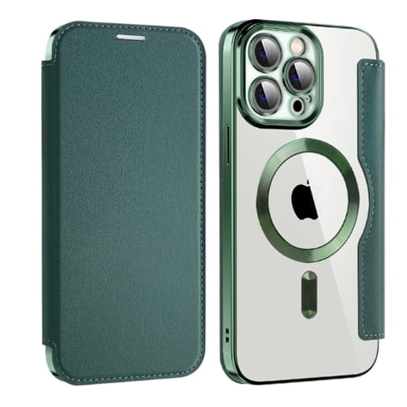 VENINGO for iPhone 13 Pro Max Wallet Case with Card Slots Compatible with Mag-safe ,PU Leather Slim Case with Card Holder,Green