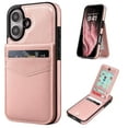 thumbnail image 1 of VENINGO for iPhone 16 Wallet Case 6.1" with Card Holder Slots PU Leather Kickstand Magnetic Lock Lightweight Shockproof Full Body Protective Cover for iPhone 16, Rose Gold, 1 of 7