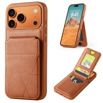 VENINGO for iPhone 17 Pro Max Case Wallet with Credit Card Holder, Flip Premium Leather Kickstand Wallet Case, Lightweight Shockproof Full Body Protective Cover for iPhone 17 Pro Max, Brown