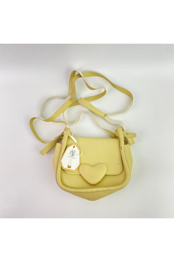 Yellow women's Mini leather Shoulder bags, Adjustable straps, Simple and stylish design