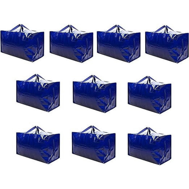 10 Pack Extra Large Heavy Duty Moving Bags – Waterproof Storage Totes With Zippers & Handles