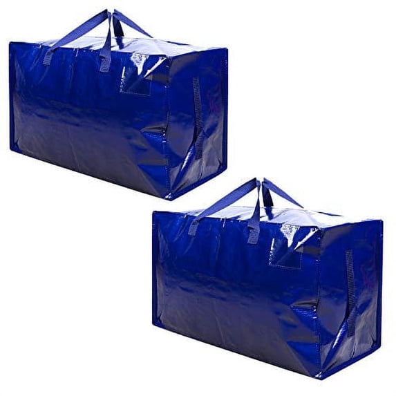 VENO 2 Pack Moving Bags, Moving Supplies, Moving Boxes, College Packing Storage Boxes with Lids Alternative, Heavy Duty Dorm Organizer Tote, Extra Large, Sturdy Handles, Zipper (Blue)
