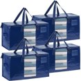 thumbnail image 1 of VENO 4 Pack Moving and Storage Bags, Alternative to Moving Boxes with Lids, Packing Supplies for College Dorm, Large Foldable Heavy-Duty Tote with Window, Zipper (Blue), 1 of 8