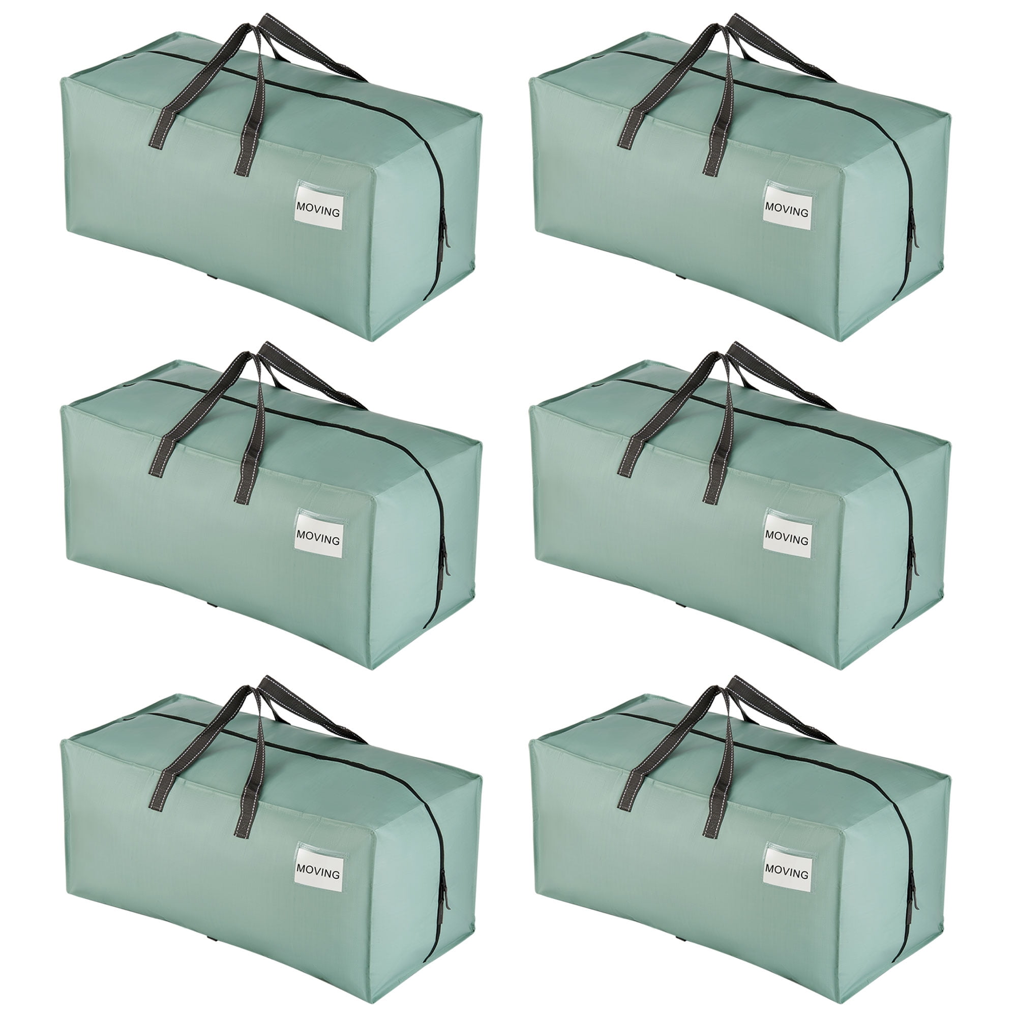 VENO 6 Pack Moving Bags w Backpack Straps Moving Boxes Storage Bins Alternative Packing Supplies Camping Accessories Totes for Storage Dorm Room Essentials Storage Bags Light Green Matte Walmart