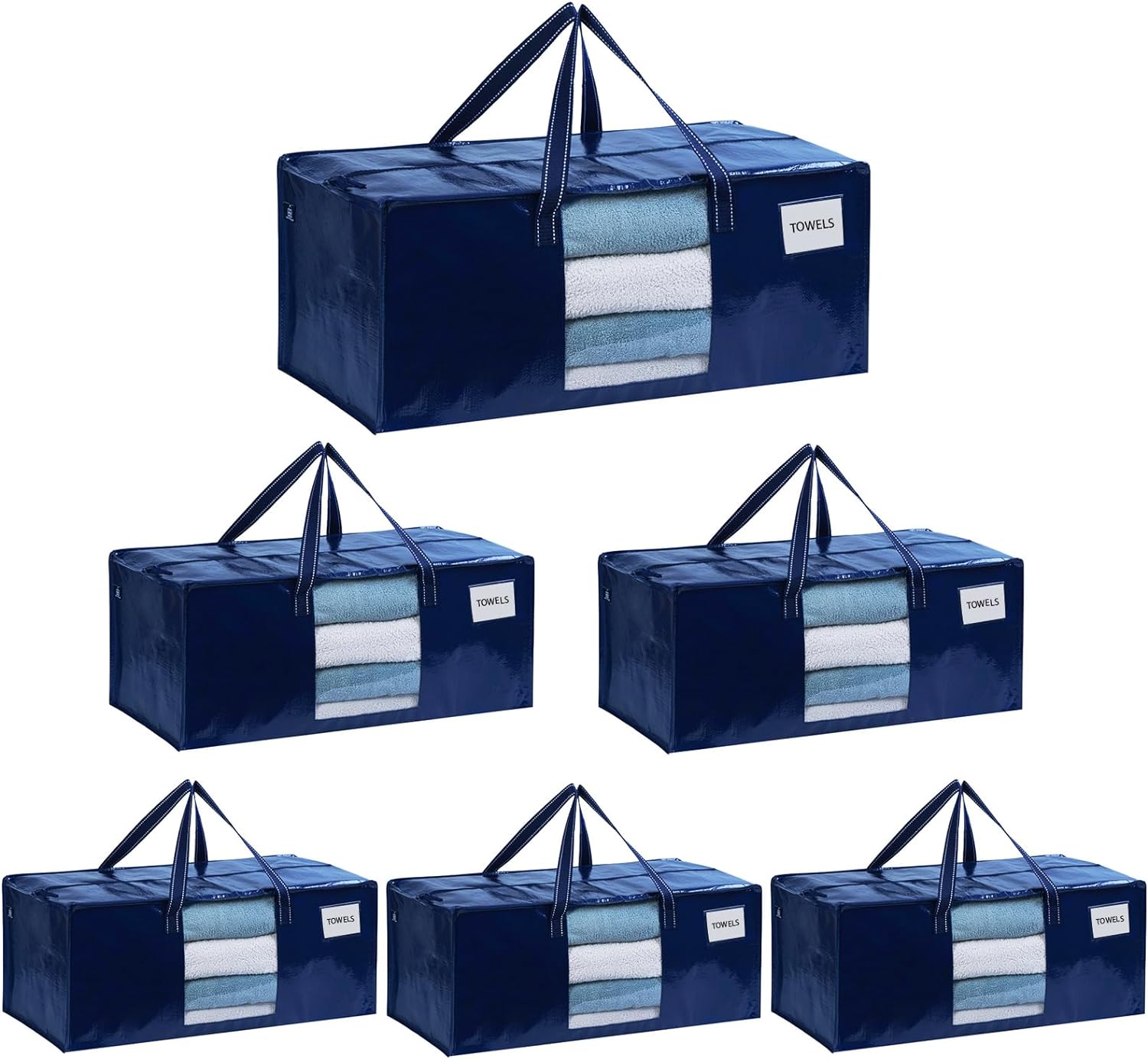 VENO 6 Pack Moving Bags Extra Large Storage Bags for College Move In Heavy Duty Storage Totes Packing Boxes and Wardrobe Moving Supplies Durable