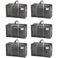 thumbnail image 1 of VENO 6 Pack XL Heavy Duty Foldable College Packing Moving Storage Zipper Bag W/ Reinforced Structure Alternative to Moving Box (Dark Gray), 1 of 8