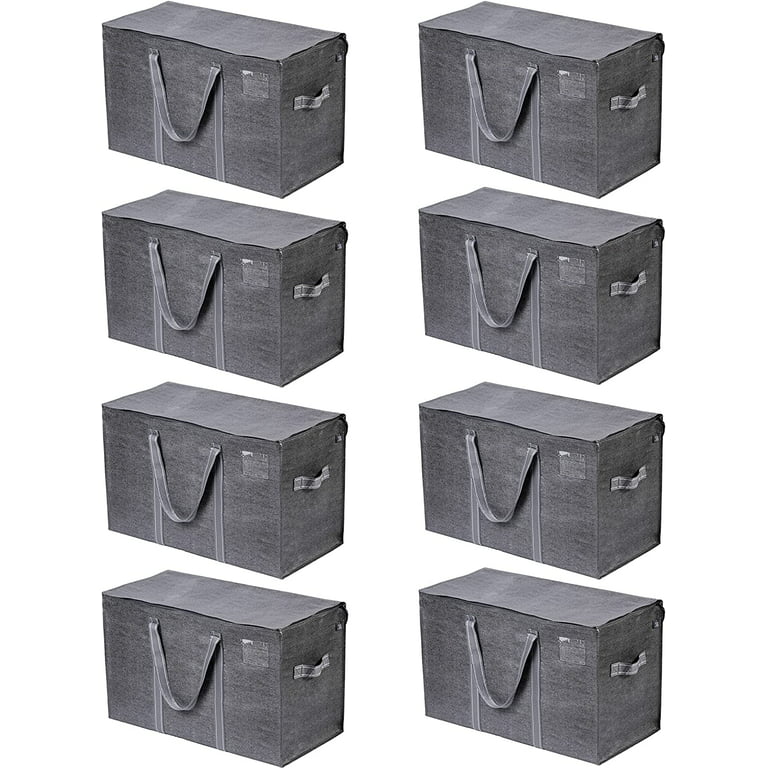 VENO 8 Pack XL Heavy Duty Foldable Moving Storage Zipper Bag W/ Reinforced  Structure Alternative to Moving Box (Dark Gray) 