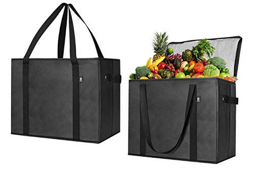 VENO Reusable Insulated Grocery Shopping Bags, 2 X Large Collapsible