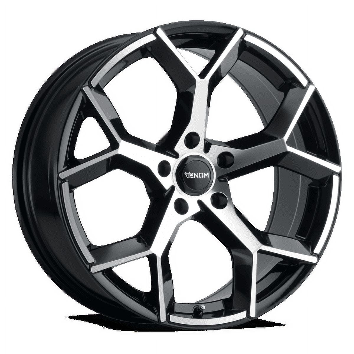 VENOM 37 18X8.5 5X114.3 35ET 73.1CB GLOSS BLACK MACHINED FACE WHEEL
