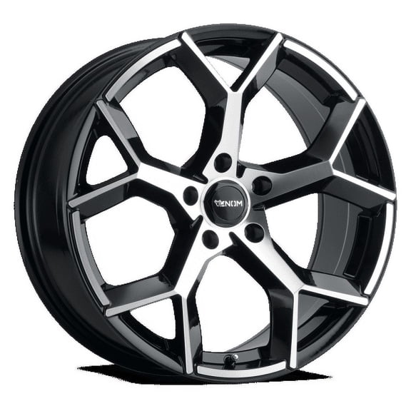 VENOM 37 18X8.5 5X114.3 35ET 73.1CB GLOSS BLACK MACHINED FACE WHEEL