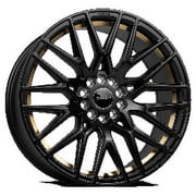 VENOM 40 17X8 5X114.3/5X120 35ET 73.1CB SATIN BLACK W GOLD LINE WHEEL