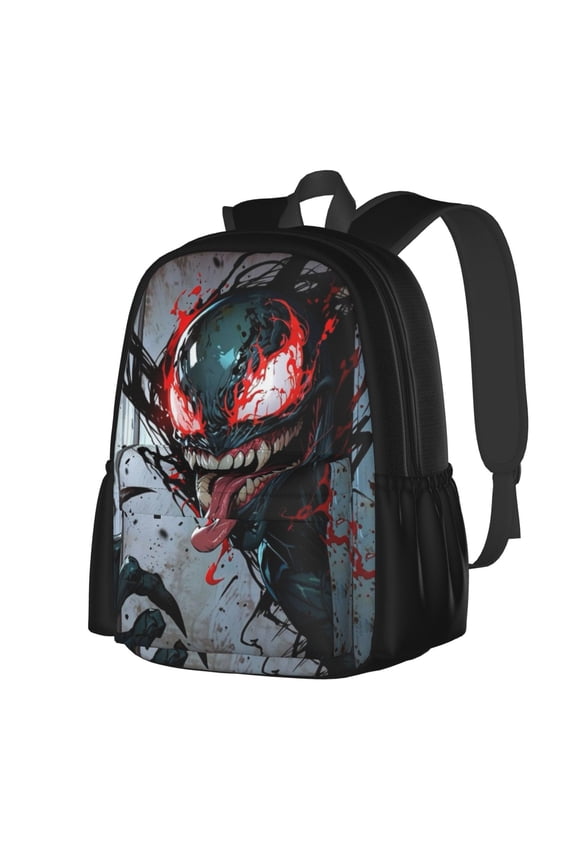 VENOM Backpack Cartoon Backpack Anime Mochila Large Capacity Leisure Full Print for Outdoor Trip Gift for Friends Fans 16x11 inches