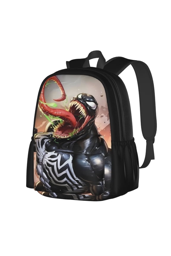 VENOM Backpack Cartoon Backpack Anime Mochila Large Capacity Leisure Full Print for Outdoor Trip Gift for Friends Fans 16x11 inches