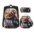 thumbnail image 1 of VENOM Backpack Lunch Bag Pen Bag Cartoon Backpack Adjustable Shoulder Backpack Gift for Fans, 1 of 2