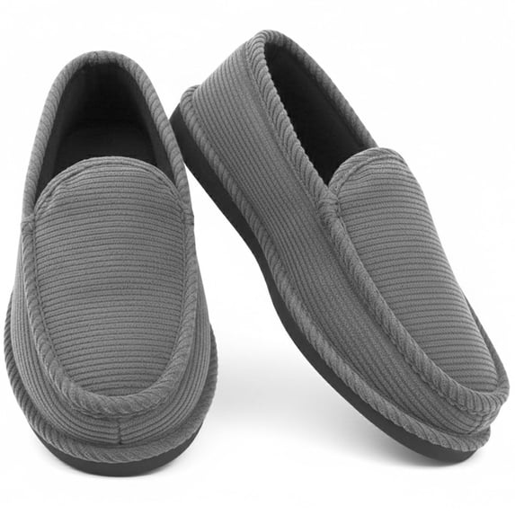 Ventana Men’s Corduroy Slippers Moccasin House Shoes
