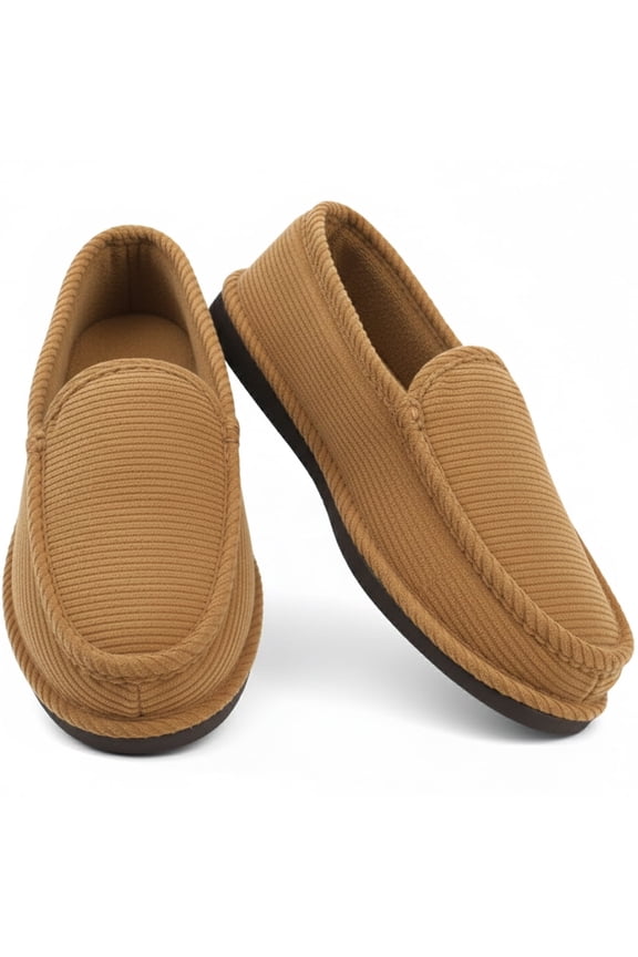 Men’s Corduroy Slippers Moccasin House Shoes