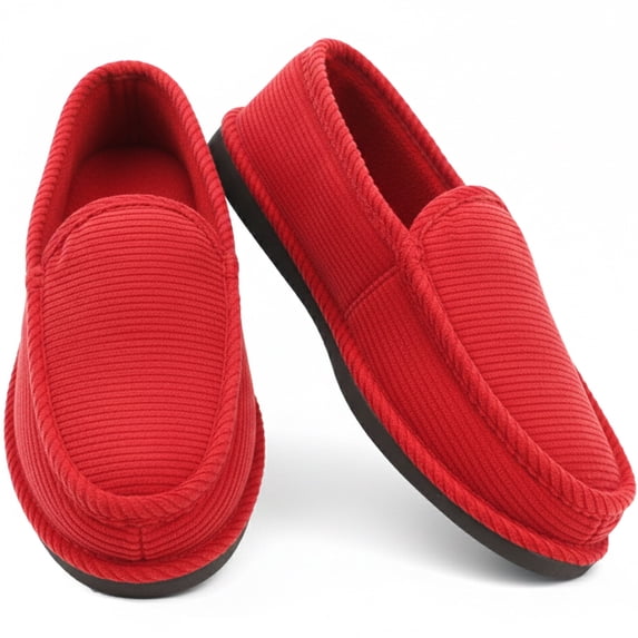 Ventana Men’s Corduroy Slippers Moccasin House Shoes