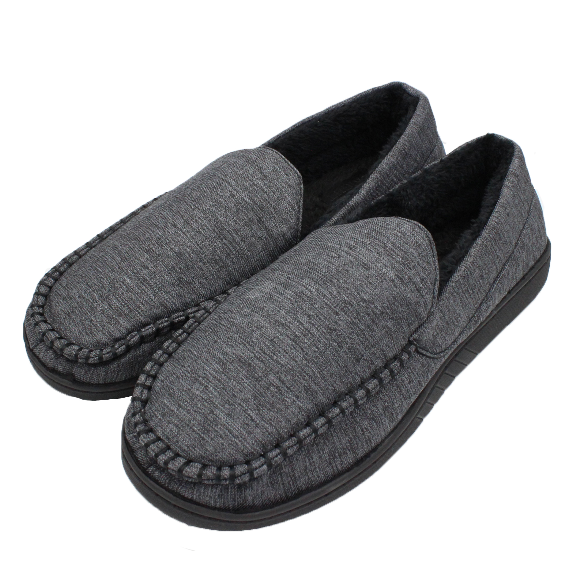 VENTANA Men's Shoes Moccasin House Slippers | Faux Fur Lined House ...