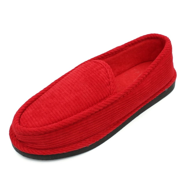 VENTANA Men’s Slippers Corduroy House Shoes Mens Bedroom Slip On