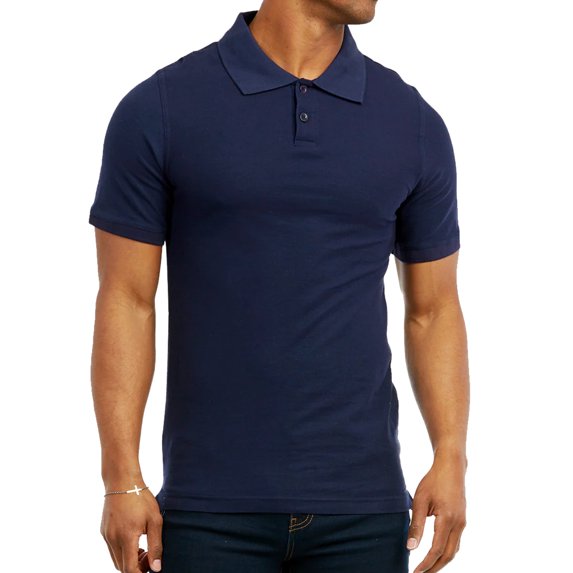 VENTANA Mens Cotton Blend Polo Shirt Slim Collared Tee