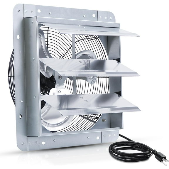 VENTISOL 14 Inch Shutter Exhaust Fan, Ven Fan with Power Cord Wall Mount, High Speed 1520CFM for Garages, Attic, Shops, Greenhouse