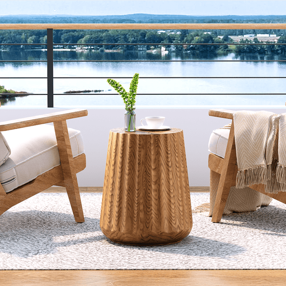 VENTOPYR 14'' Outdoor Side Table,MgO Stump Accent Table​​