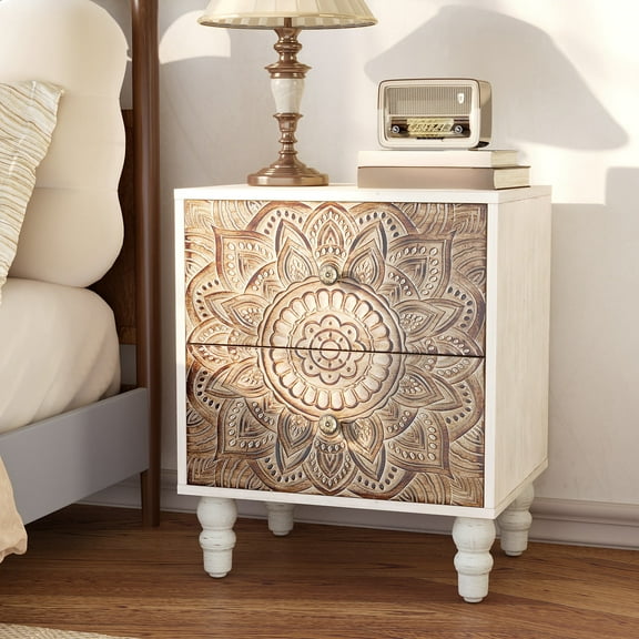 VENTOPYR 2 Drawer Nightstand,Accent Bed Side Table with Storage