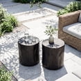 thumbnail image 1 of VENTOPYR 2-Piece Set Painted Black Concrete End Table,Faux Wood Tree-Trunk Stool, 1 of 7