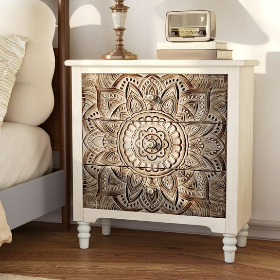 VENTOPYR 3 Drawer Nightstand,Accent Bed Side Table with Storage