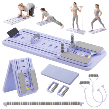 VENTOPYR 5-in-1 Foldable Pilates Board Kit,Multi-Purpose Pilates Reformer Board for Home