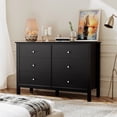 thumbnail image 1 of VENTOPYR 6 Drawer Dresser,Morden Black Chest of Drawer for Bedroom,Wood Storage Dresser for Living Room, Study Room, 1 of 7