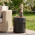 thumbnail image 1 of VENTOPYR Painted Black Concrete End Table,Faux Wood Tree-Trunk Stool, 1 of 6