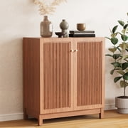 VENTOPYR Sideboard Buffet Walnut Storage Cabinet with Adjustable Shelves, 2 Doors