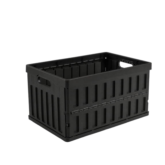 VENTORA Foldable Hollow‑Ventilated Plastic Storage Crate, Stackable Portable Organizer Bin With Built‑In Side Handles, Collapsible Flat‑Design Storage Basket for Stationery Cosmetics Toys