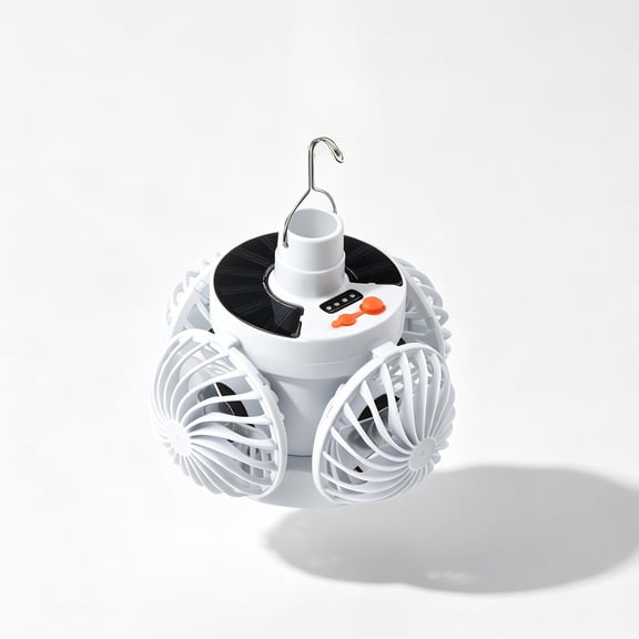 VENTORA Solar Camping Fan with LED Light, Portable Rechargeable Tent Fan with Remote Control, USB Solar Powered Outdoor Fan Lantern for Camping