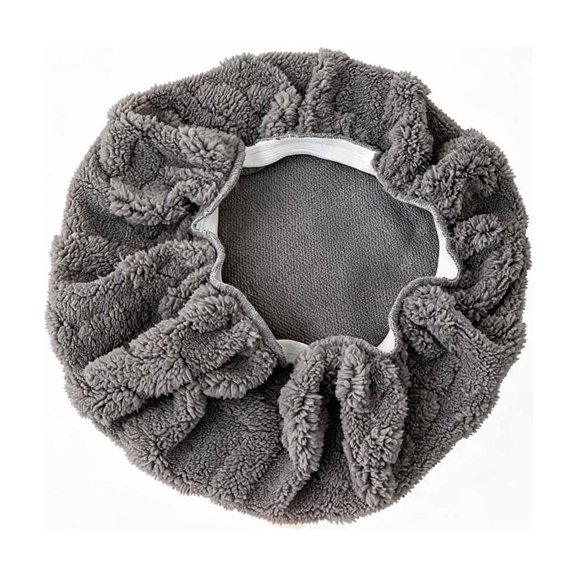 VENTORA Sturdy Round Stool Covers with Elastic Bands - Soft Imitation Silk Fabric Bar Stool Seat Protector, Easy to Clean and Install, Perfect for Worn or Stained Seats, 1 Piece Dark Gray