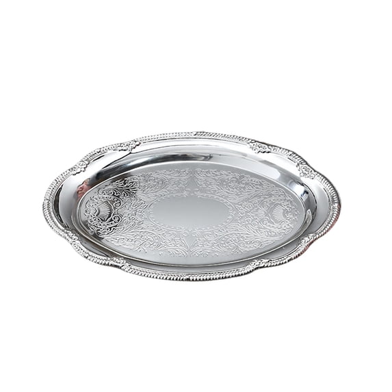 VENTORA Versatile Metal Serving Tray for Home and Hospitality Use - Durable, Rust-Resistant, Easy to Clean, Multi-Functional Food and Dessert Plate