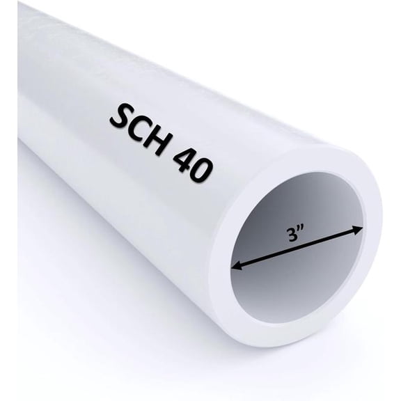 VENTRAL Schedule 40 FOAM CORE (CELLULAR) PVC DWV Drain Pipe 3 Inch (3.5 OD), White, Cut Lengths for Plumbing, Landscape, Drainage, Waste, Vent
