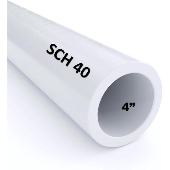 VENTRAL Schedule 40 FOAM CORE (CELLULAR) PVC DWV Drain Pipe 4 Inch (4.5 OD), White, Cut Lengths for Plumbing, Landscape, Drainage, Waste, Vent