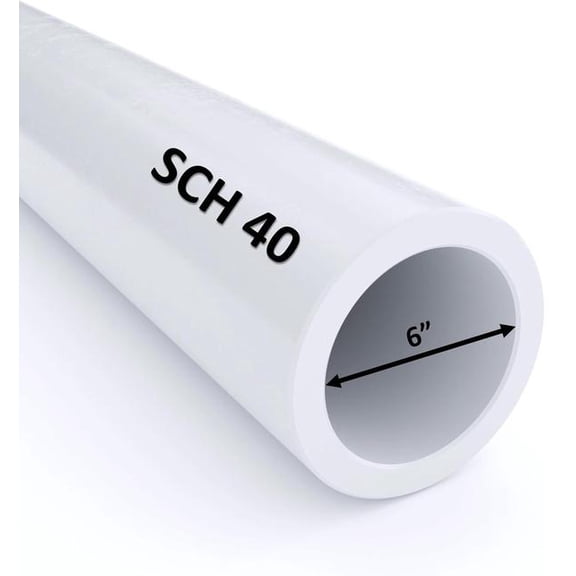 VENTRAL Schedule 40 FOAM CORE (CELLULAR) PVC DWV Drain Pipe 6 Inch (6.625 OD), White, Cut Lengths for Plumbing, Landscape, Drainage, Waste, Vent