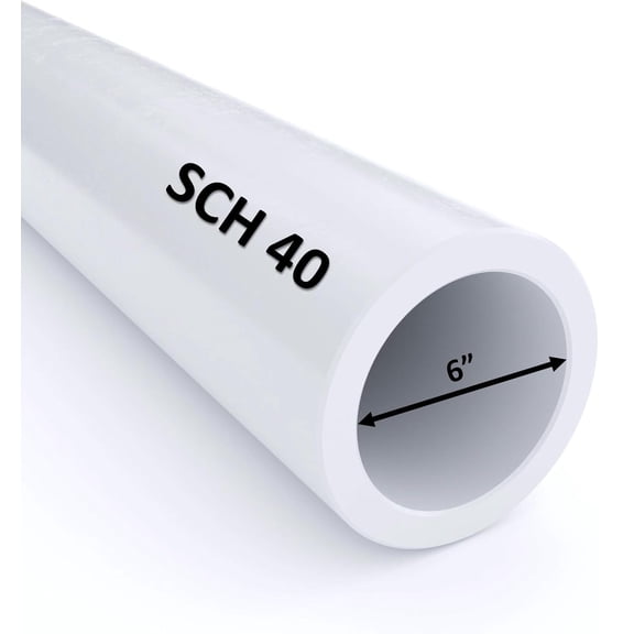 VENTRAL FOAM CORE PVC DWV Drain Pipe Sch. 40 6 Inch (6.0) White Custom Length