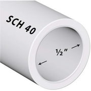 VENTRAL Schedule 40 PVC Pipe 1/2 Inch 0.84 OD, White, Cut Lengths for Plumbing, Lawn, Landscape