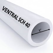 VENTRAL Schedule 40 PVC Pipe 1 Inch 1.315 OD, White, Cut Lengths for Plumbing, Lawn, Landscape