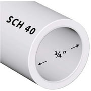 VENTRAL PVC Pipe Sch40 3/4 Inch 0.75 White Custom Length