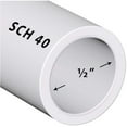 Ventral, Schedule 40 PVC Pipe, 2', White, 1/2 Inch (0.84 OD) - Walmart.com