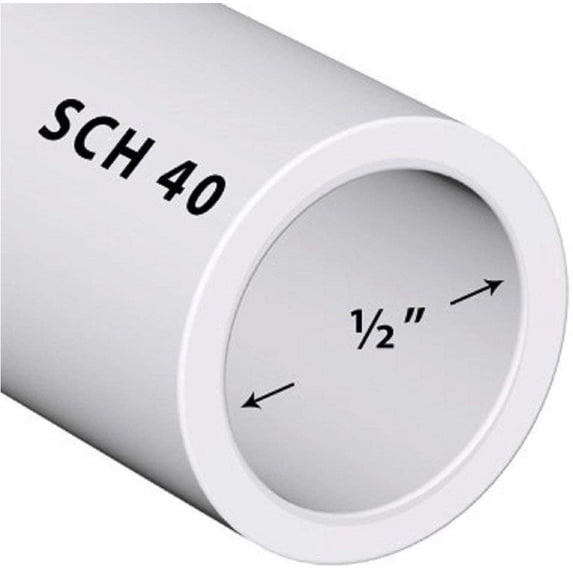 Ventral, Schedule 40 PVC Pipe, 2', White, 1/2 Inch (0.84 OD) - Walmart.com